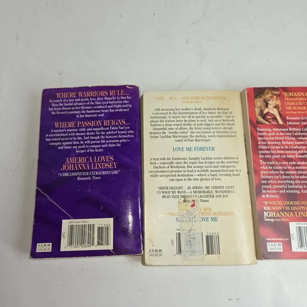 Vtg Johanna Lindsey Book Books Lot of 4 Romance Retro Fantasy